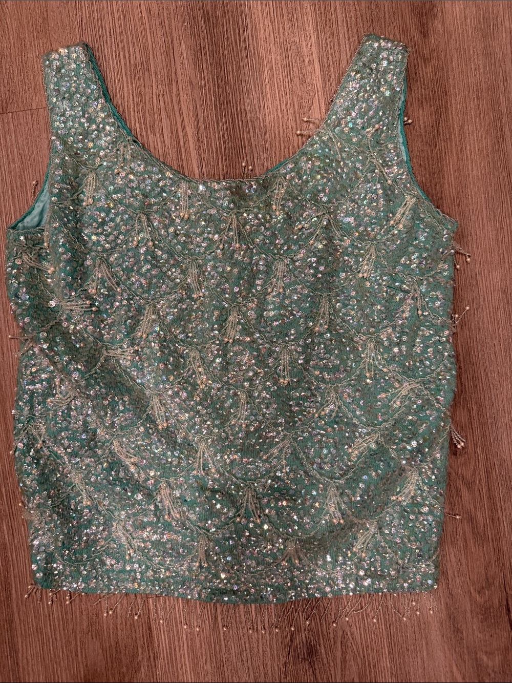 Vintage Green Beaded Camisole